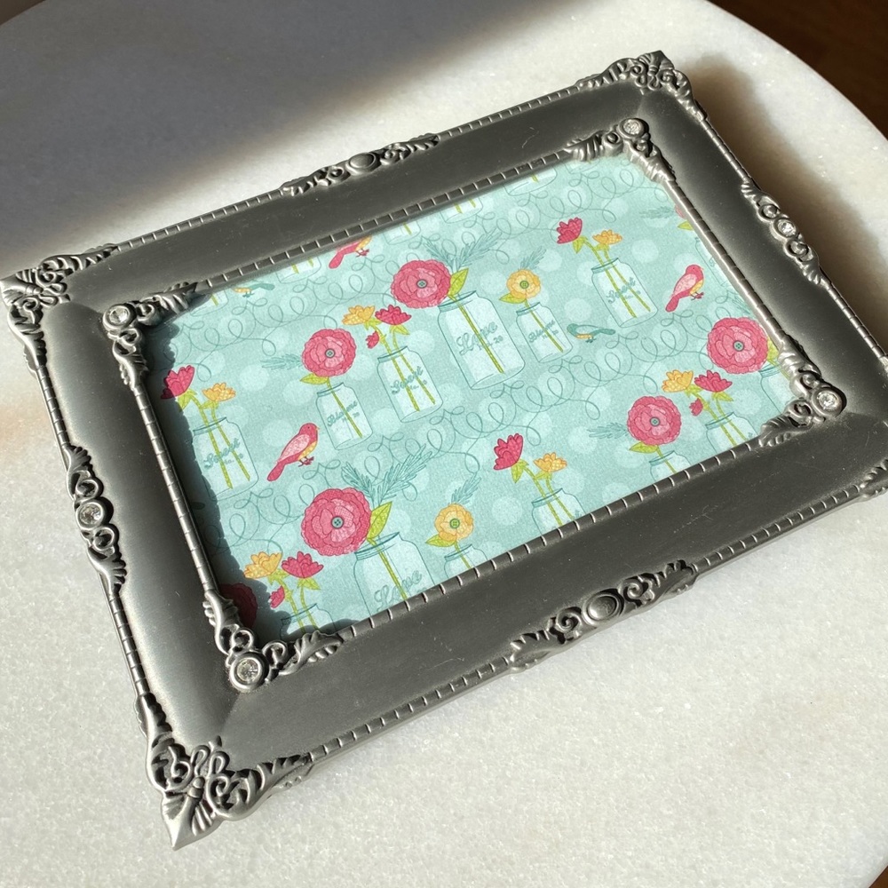 Silver & Rhinestone Picture Frame - Picture 3 of 9